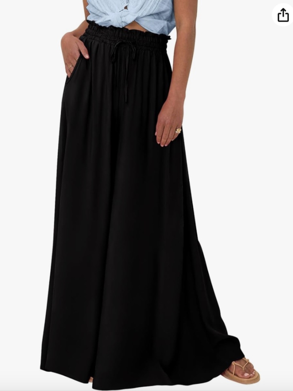 High Waist Wide Leg Pants Long Palazzo Pants BTFBM Amazon XL